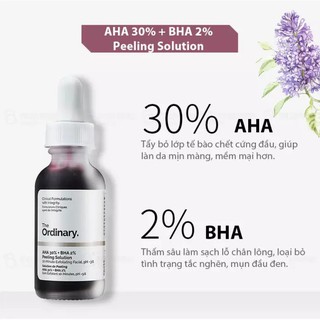 The Ordinary Peeling Solution AHA 30% - BHA 2%  Cho Da Mụn Thâm 30ml