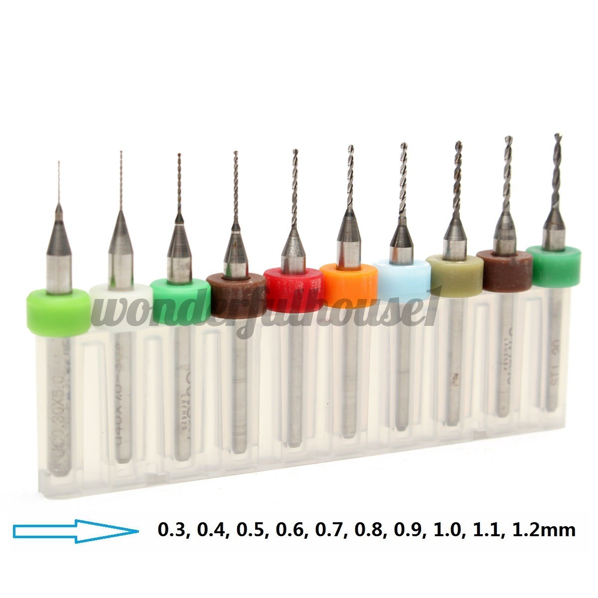 Set 10 Mũi Khoan Kích Thước 0.3mm - 1.2 mm / 0.1mm - 1.0mm