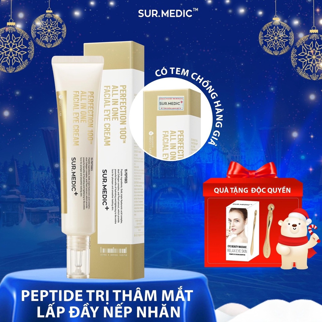 Kem Giảm Thâm Mắt Xoá Mờ Nếp Nhăn Sur.Medic (SURMEDIC Perfection 100tm All In One Facial Eye Cream 35ml