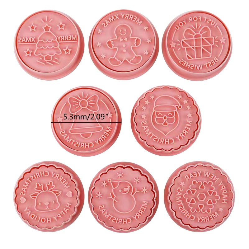 Bộ 8 Khuôn Cắt Bánh Quy Hình Tuần Lộc / Ông Già Noel / Bông Tuyết /