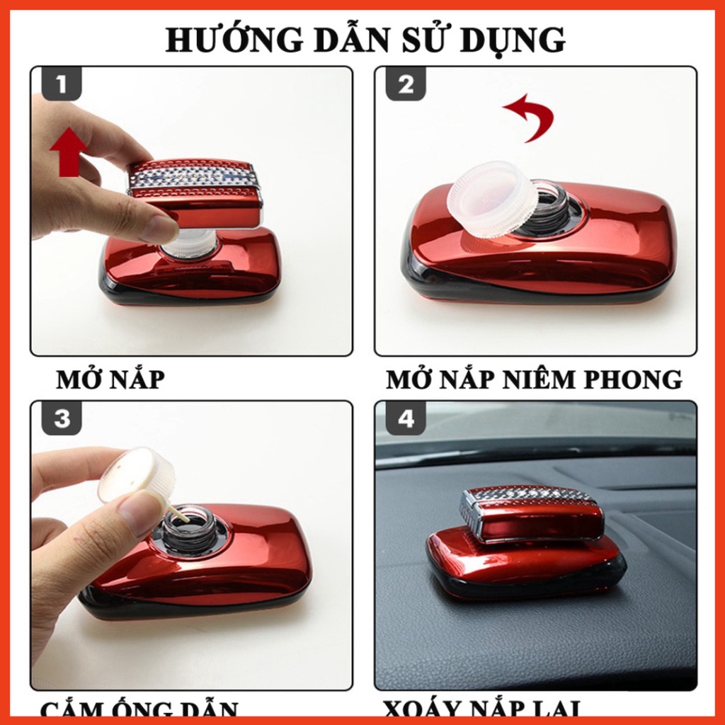 Nước hoa ô tô ĐÍNH ĐÁ chính hãng tinh dầu xe hơi cao cấp đặt taplo ô tô khử mùi chống say xe hoàn toàn từ thiên nhiên