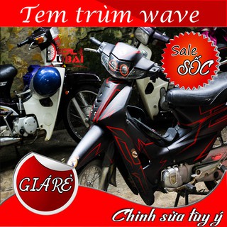 Tem Trùm Wave Nhỏ Đen Chỉ Đỏ