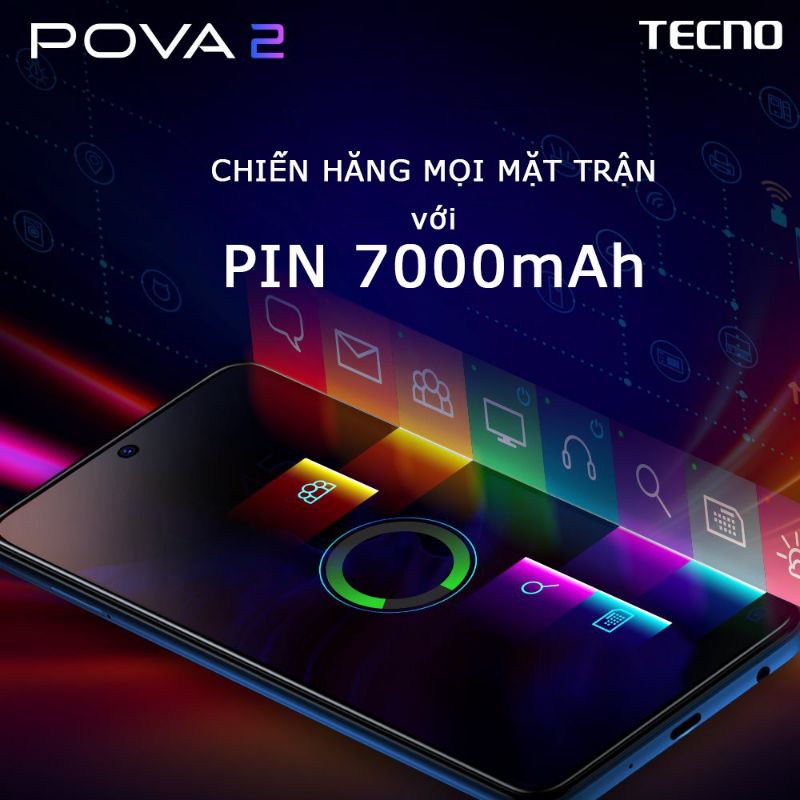 Điện thoại Tecno Pova 2 mới 100%, nguyên seal, pin siêu khủng 7000mah