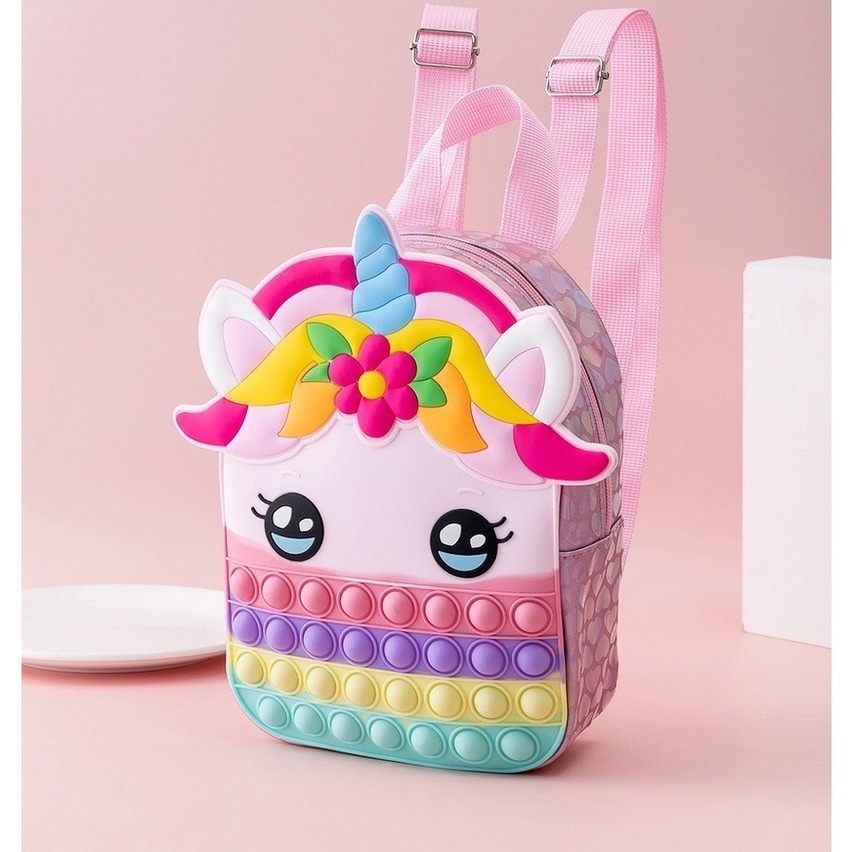 Balo kiểu đồ chơi nhấn bong bóng vui nhộn làm quà tặng giáng sinh cho bé