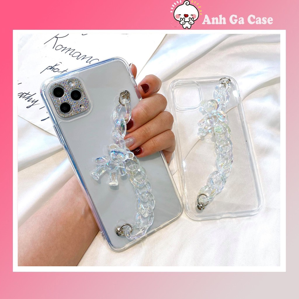 Ốp lưng iphone ROCK TRONG XÍCH DẸT GẤU TRONG SUÔT 6s plus/6/7/7plus/8/8plus/x/xs/xs max/11/11 pro/11 promax,Anh Ga Case