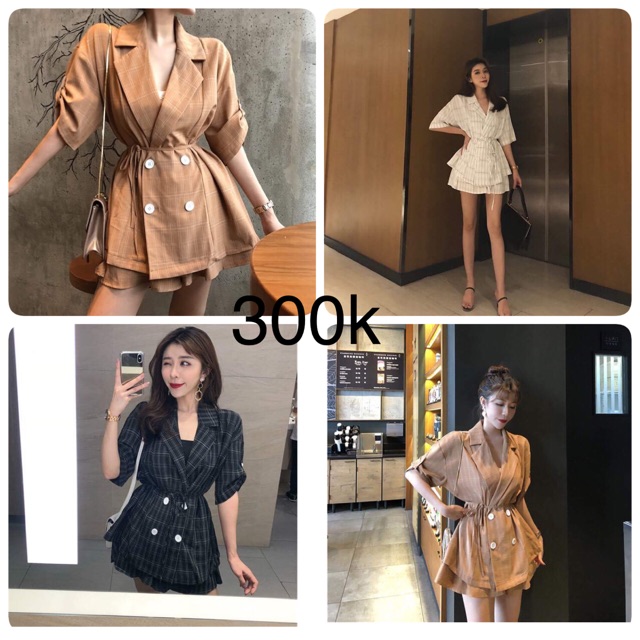 Set vest kẻ
