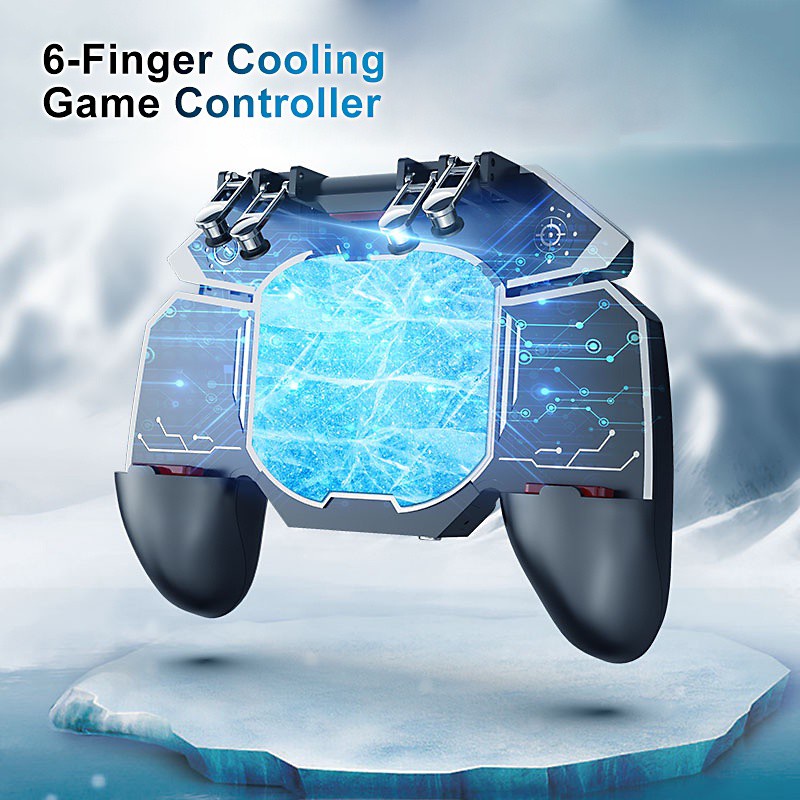 Tay Cầm Chơi Game PUBG 6 Ngón Có Quạt Tản Nhiệt Dành Cho Điện Thoại Di Động