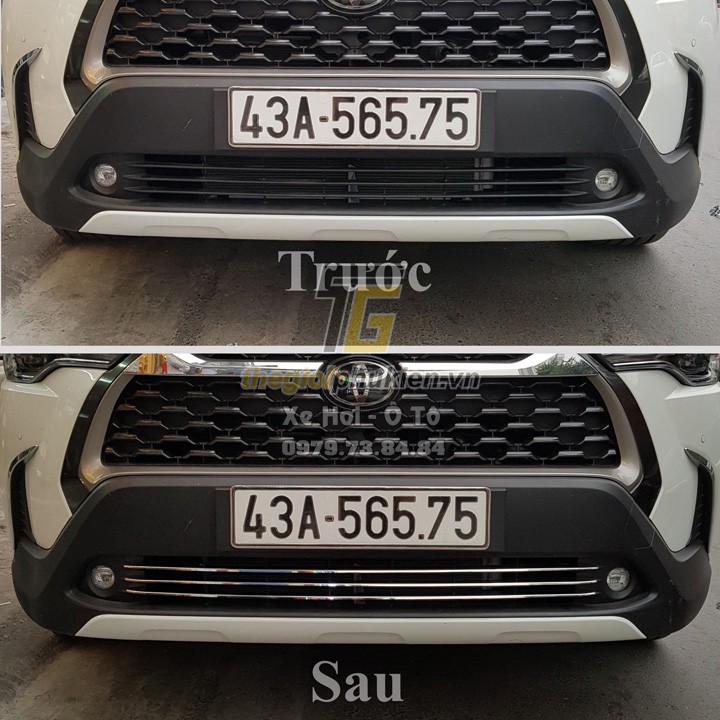 Bộ ốp trang trí mặt Ca Lăng, Calang Toyota Corolla Cross – Trên dưới