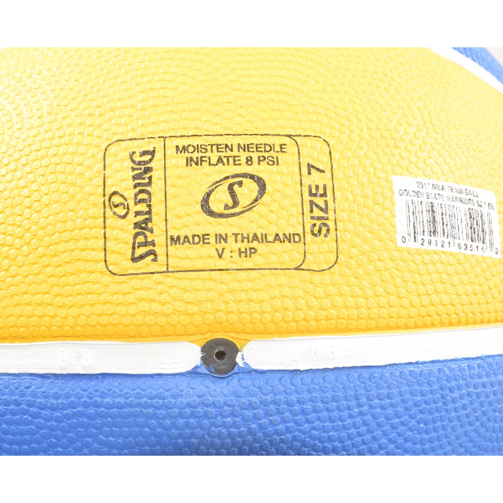 Bóng rổ Spalding NBA Team Golden State Warriors (2017) Outdoor Size 7 + Tặng bộ kim bơm bóng và lưới đựng bóng