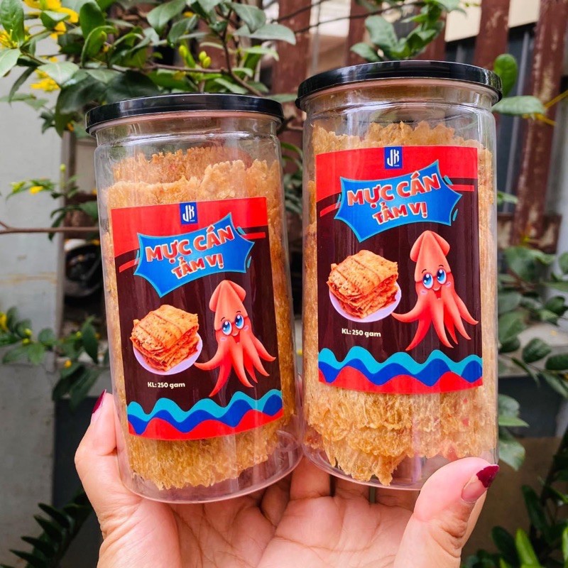Mực Cán Tẩm Vị Đặc Sản Nha Trang, Món Ăn Vặt Siêu Hấp Dẫn, Hộp 250gram