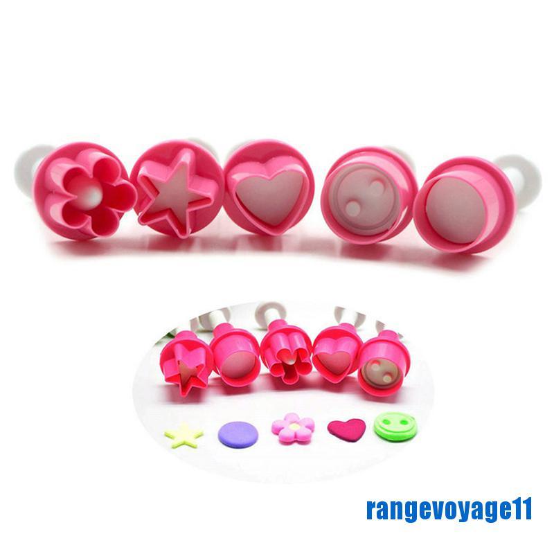 Bộ 5 Khuôn Cắt Bánh Quy Hình Ngôi Sao / Trái Tim / Hoa Mận Độ