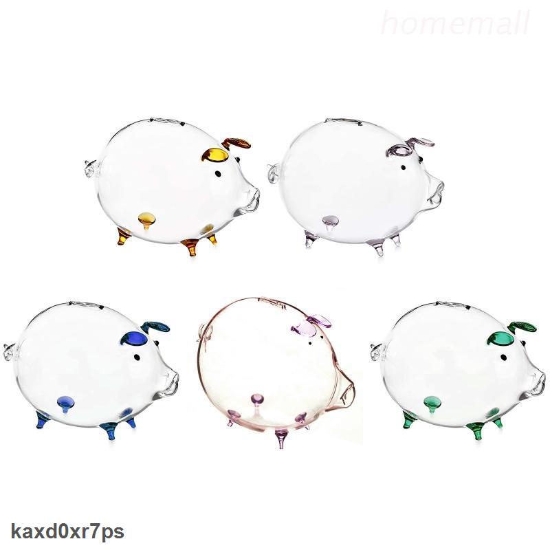 Bảo Hành 1 năm Heo đất tiết kiệm làm từ thủy tinh trong suốt dễ thương tiện lợi