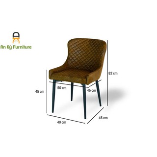 Ghế Cafe 375 Vải Da Lộn Chân Sắt