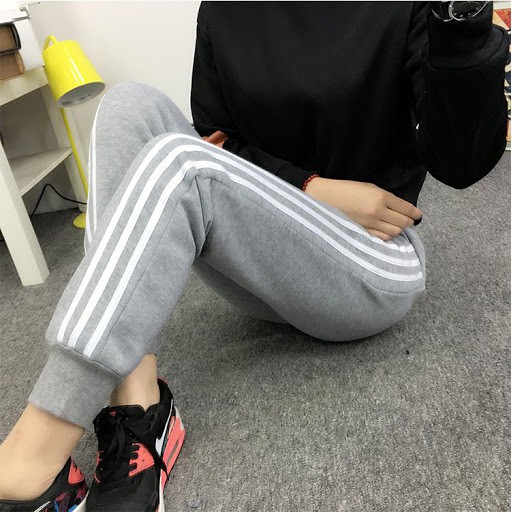 Quần jogger thể dục thun nữ 3 sọc - C17