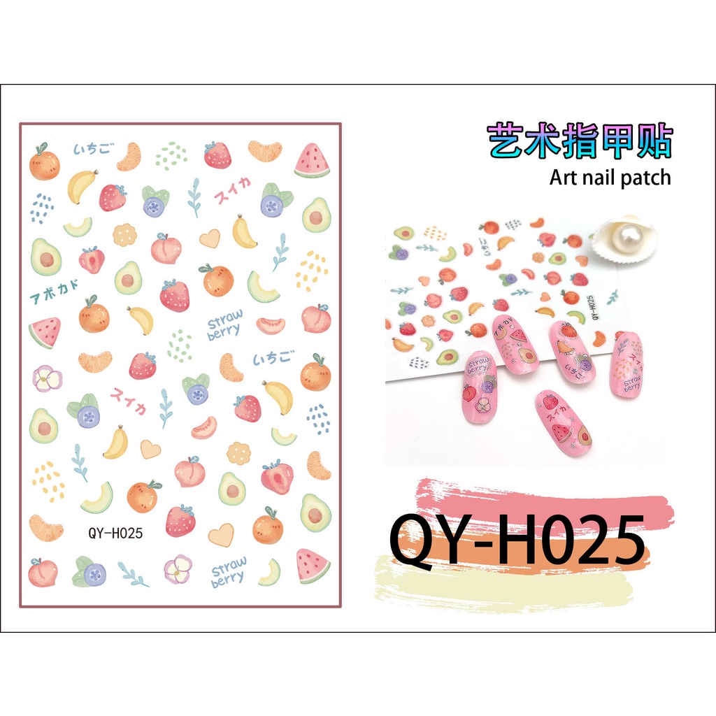 Miếng Dán Móng Tay Hình Gấu/Sao Biển/Vỏ Sò Dễ Thương