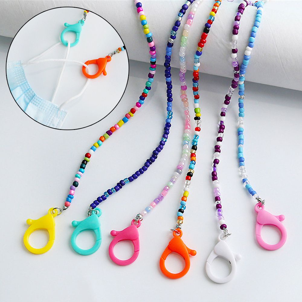 Dây đeo giữ khẩu trang đính hạt bằng acrylic chống thất lạc nhiều màu sắc kiểu dáng thời trang cho bé