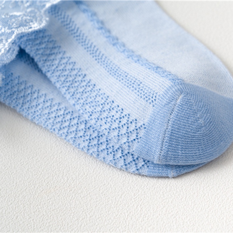 Đôi Vớ cotton Phối Ren Lưới Cho Bé Gái 1-12 Tuổi