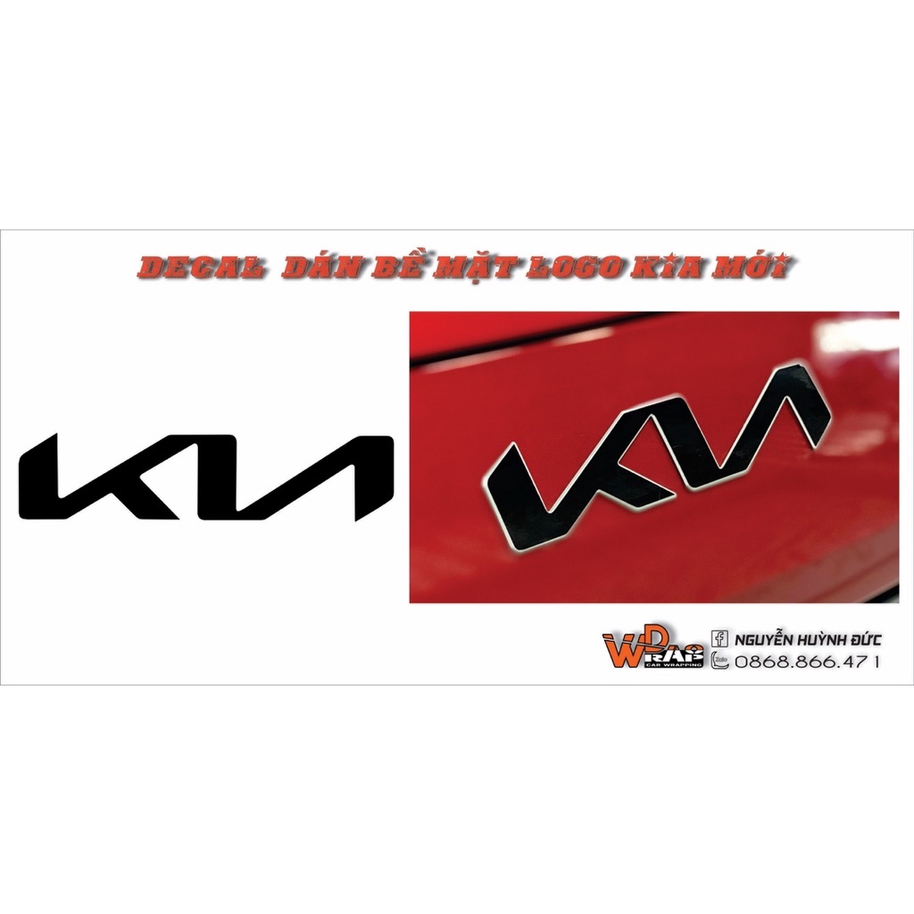 Decal dán đổi màu logo KIA mới( Số lượng 1 cái, 1 xe đặt 2 cái giúp shop)