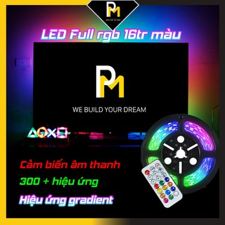 Dây led trang trí Super RGB full màu cảm biến theo nhạc digital 5v, 366 hiệu ứng PCmaster