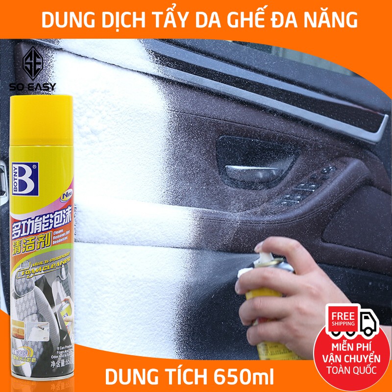 Chai xịt bọt bảo dưỡng nội thất oto, tẩy vệ sinh đa năng BOTNY 650ml