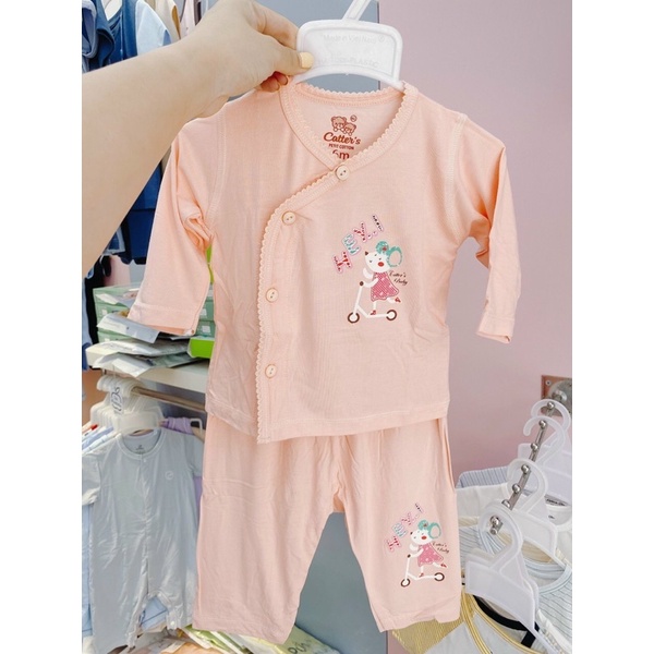 Bộ quần áo dài tay cài vai chéo cotton Carter's Bé Trai Bé Gái 0-6M