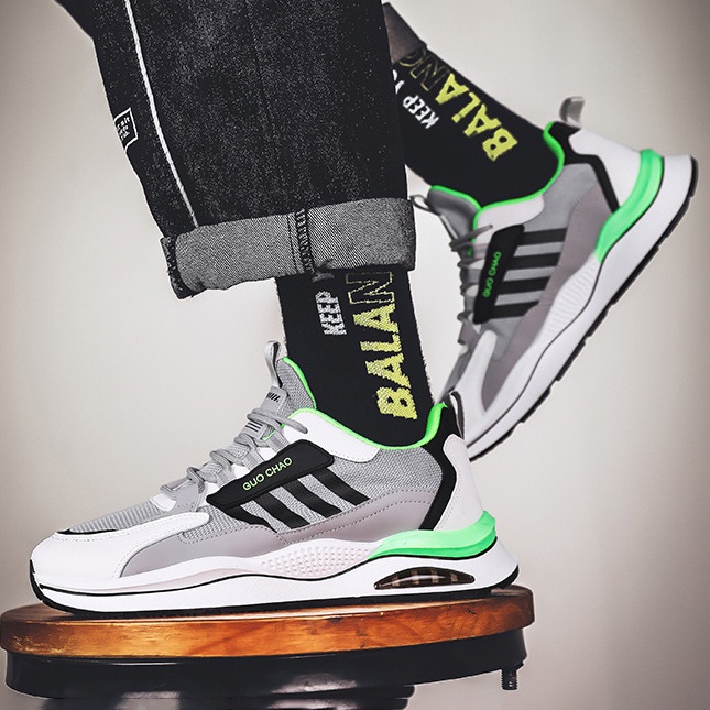 Giày Thể Thao Nam MENDO - Giày Sneaker Màu Xám - Đen Viền Xám, Giày Thể Thao Unisex Dễ Phối Đồ - G5251