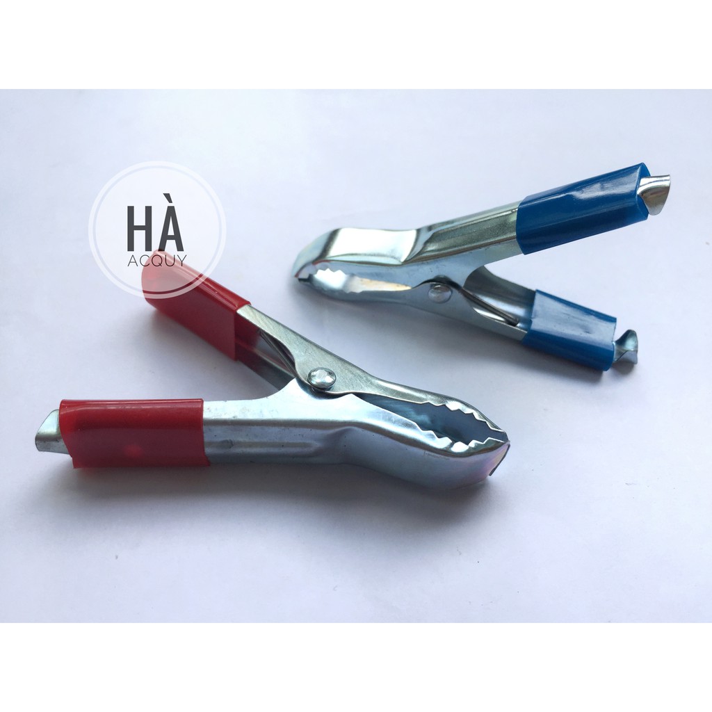 Kẹp Acquy Cá Sấu Xi Xanh Đỏ 30A - 7Cm -10 cặp