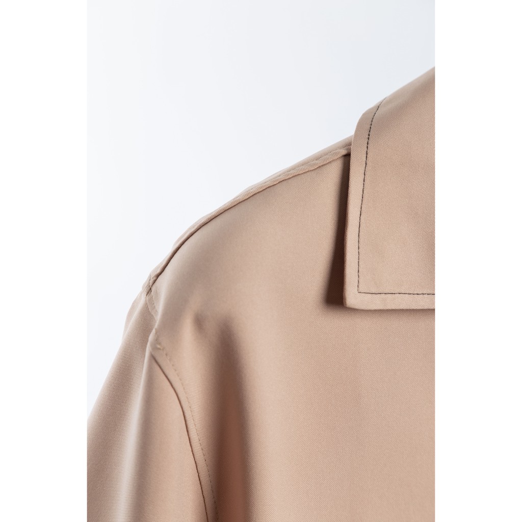 Áo Sơ Mi Ngắn Tay Nam Nữ Phom Rộng FVNXY Màu Kem Tối Giản | BigBuy360 - bigbuy360.vn