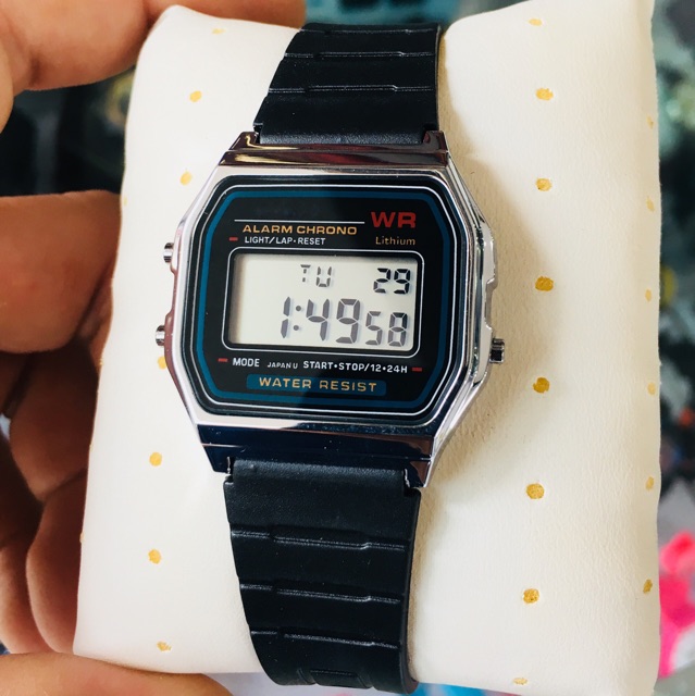 Đồng hồ điện tử Nam Nữ dây cao su F-94W -1DG