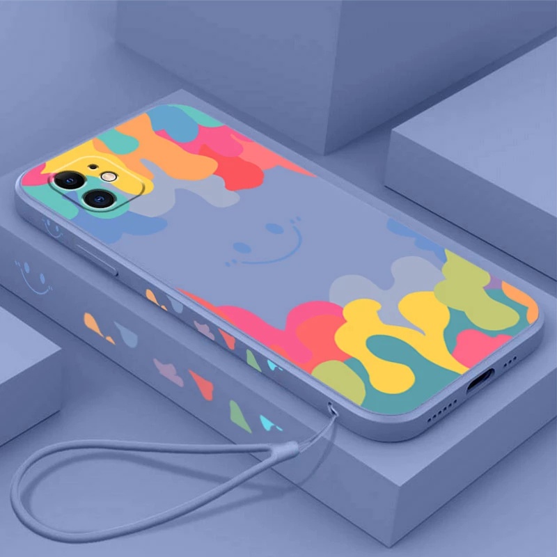 Ốp điện thoại silicon có dây đeo thích hợp cho Iphone 11 12 Pro Xs Max 8 7 Plus Xr X Se2020