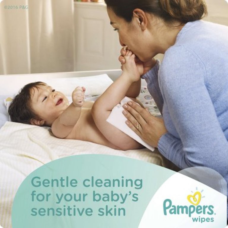 KHĂN GIẤY ƯỚT  KHÔNG MÙI CHO DA NHẠY CẢM CỦA BÉ PAMPERS Sensitive Baby Wipes, 1 bịch = 84Mieng NHẬP MỸ