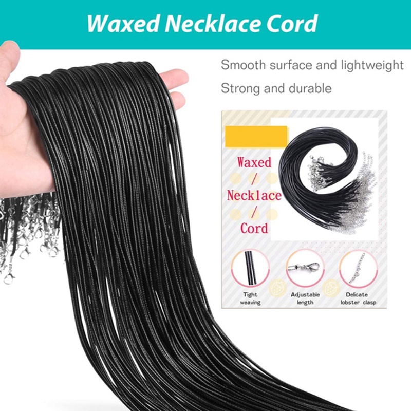 Set 10 Cuộn Dây Da Màu Đen 1.5MM Làm Trang Sức Thủ Công