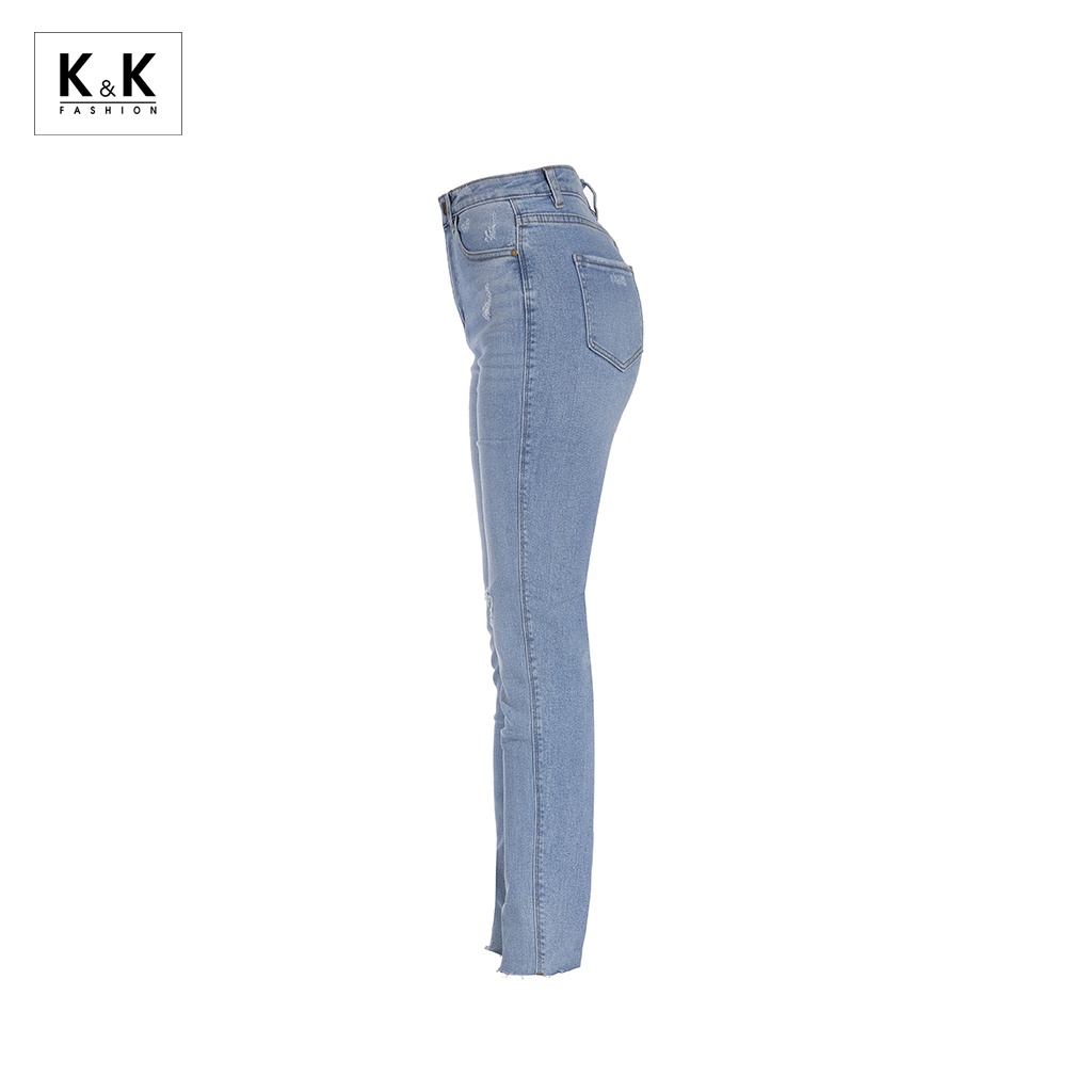 Quần Jeans Nữ Lưng Cao K&amp;K Fashion QJ-04 Dáng Skinny Chất Liệu Jeans Co Giãn