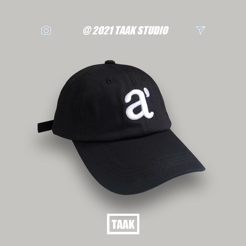 Mũ Lưỡi Trai Mềm Thêu Chữ a Phong Cách Hàn Quốc Thời Trang Thu Đông Cho Nam Và Nữ