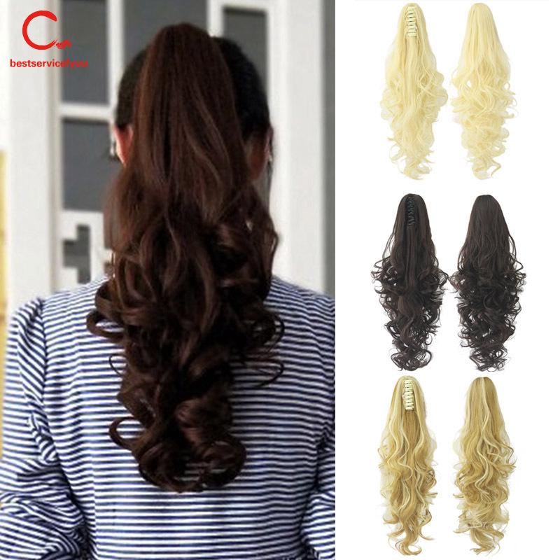 Kẹp tóc giả nối dài kiểu đuôi ngựa xoăn cho nữ
