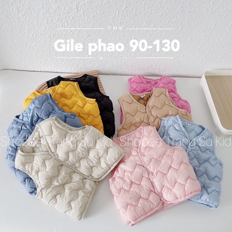 Áo Gile Phao Sóng QC Siêu Nhẹ Cho Bé Trai và Bé Gái.