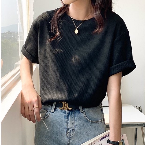 Áo Thun Ngắn Tay Dáng Rộng Màu Xanh Lá 49600 Dễ Phối Đồ