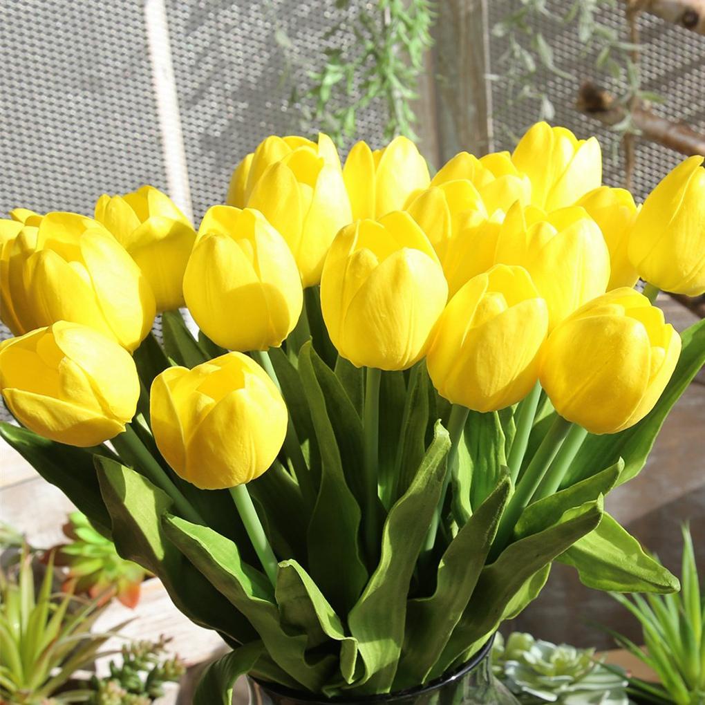 Bộ 5 Bông Hoa Tulip Nhân Tạo Chất Liệu PU Dùng Để Trang Trí Tiệc Cưới