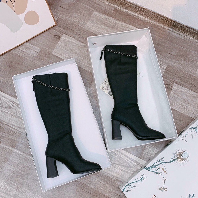 Bốt đùi xích Chất da siêu mềm, siêu đẹp Fullboxw