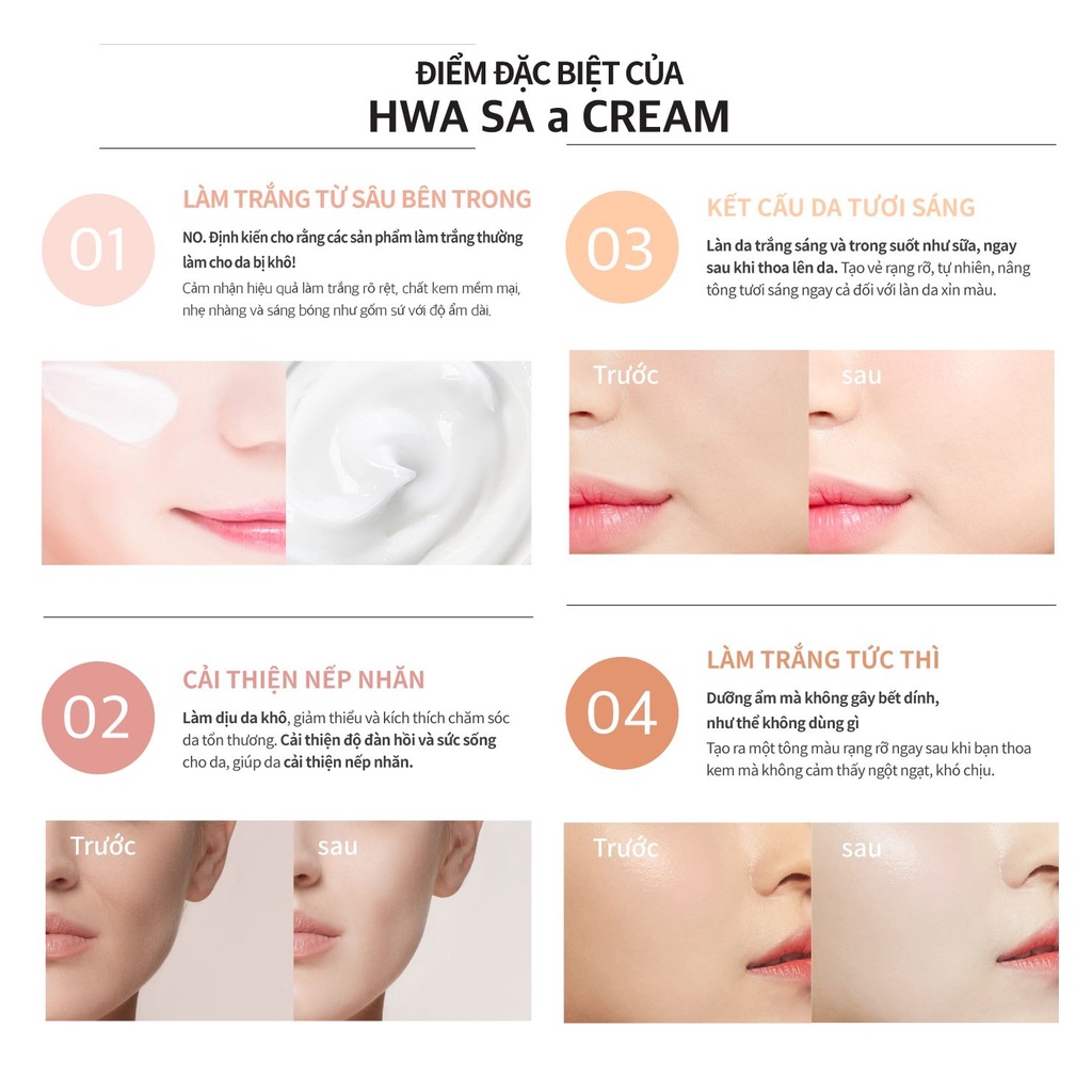 Kem Dưỡng Trắng Mờ Thâm Nám, Nâng Tone Chiết Xuất Cá Hồi CRE8SKIN HWA SA a CREAM Brightening Tone up 80g