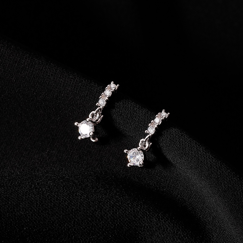 Bông Tai Đính Đá Zircon 19A1615 Phong Cách Hàn Quốc Dễ Phối Đồ