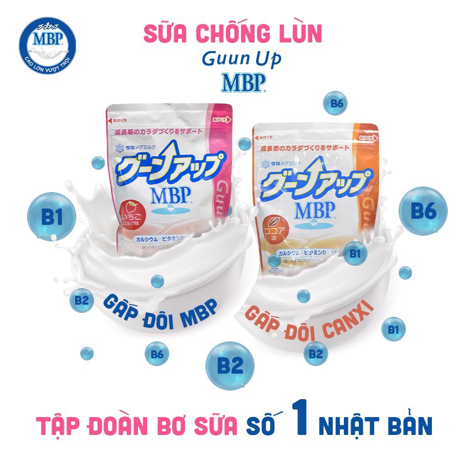 Sữa tăng chiều cao Guun up MBP® của Tập đoàn Megmilk Snow Brand Nhật – Vị Cacao