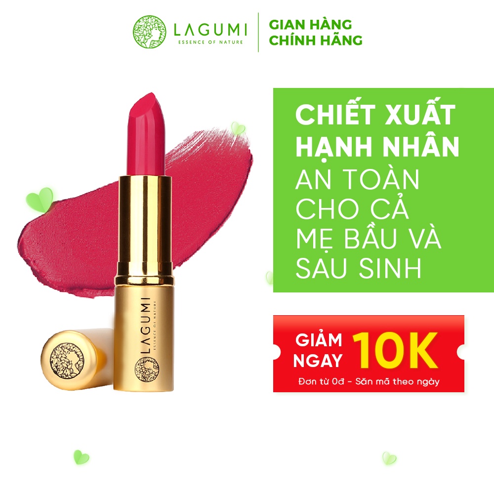 Son không chì chiết xuất từ hạnh nhân cao cấp Lagumi dưỡng môi mềm mại an toàn cho mẹ bầu & sau sinh