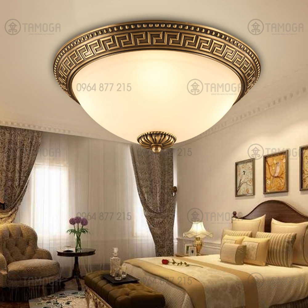 Đèn mâm ốp trần cổ điển HAPOVA LEWIN C022 đường kính 500mm