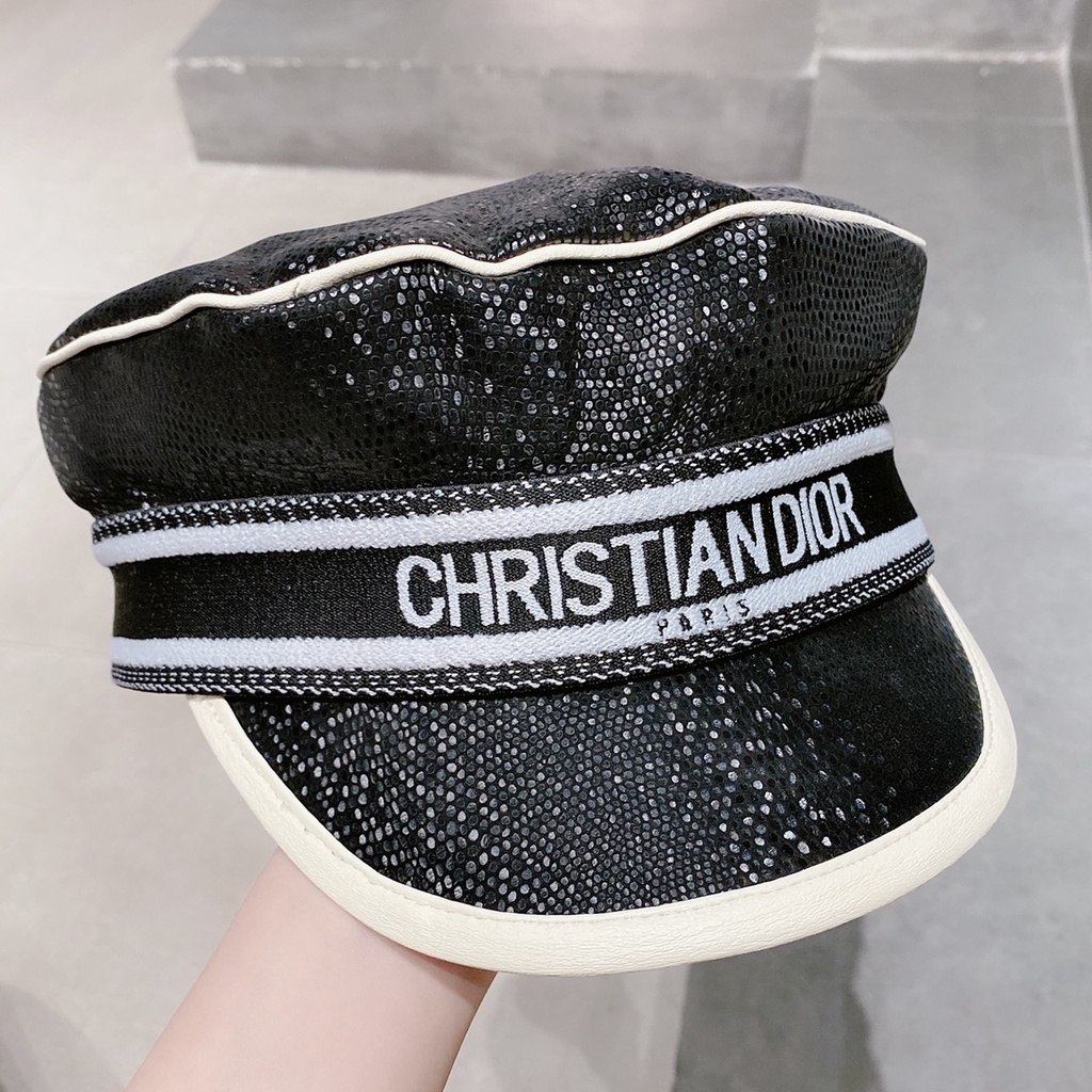 Nón thuỷ thủ nữ Full da viền chữ thêu thương hiệu cao cấp Ròm House mang phong cách cổ điển Hàn Quốc