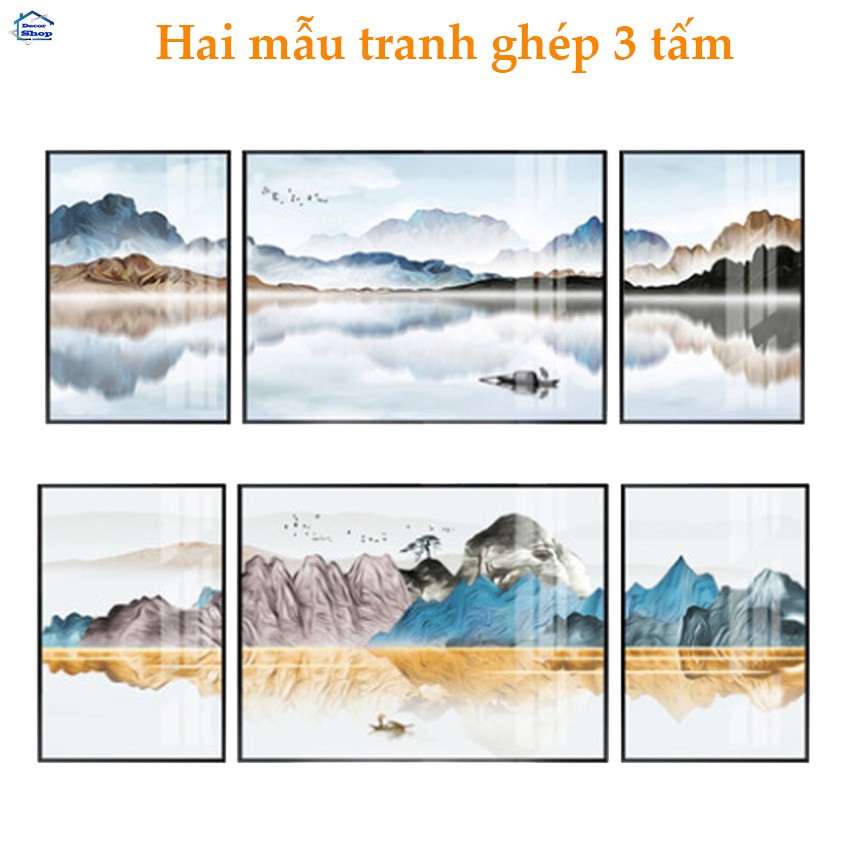 Bộ tranh ghép treo tường phòng ngủ, tranh Canvas có khung, mặt kính phong  cảnh thiên nhiên đẹp trang trí phòng khách | Shopee Việt Nam