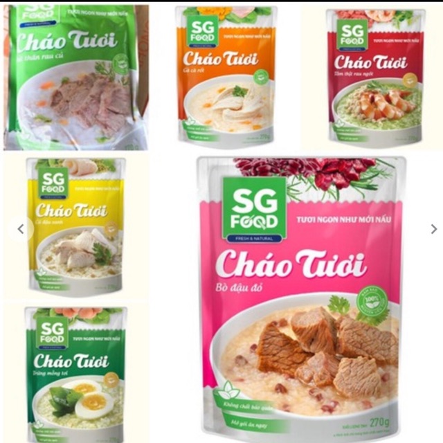 Combo 1 thùng (30 gói) đủ vị cháo tươi SG Food 270g