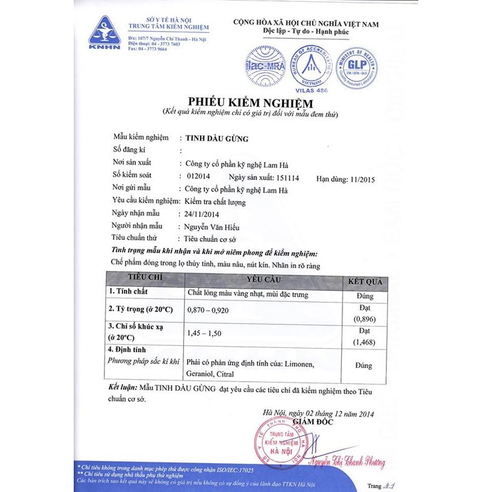 Tinh Dầu Gừng Lam Hà | BigBuy360 - bigbuy360.vn