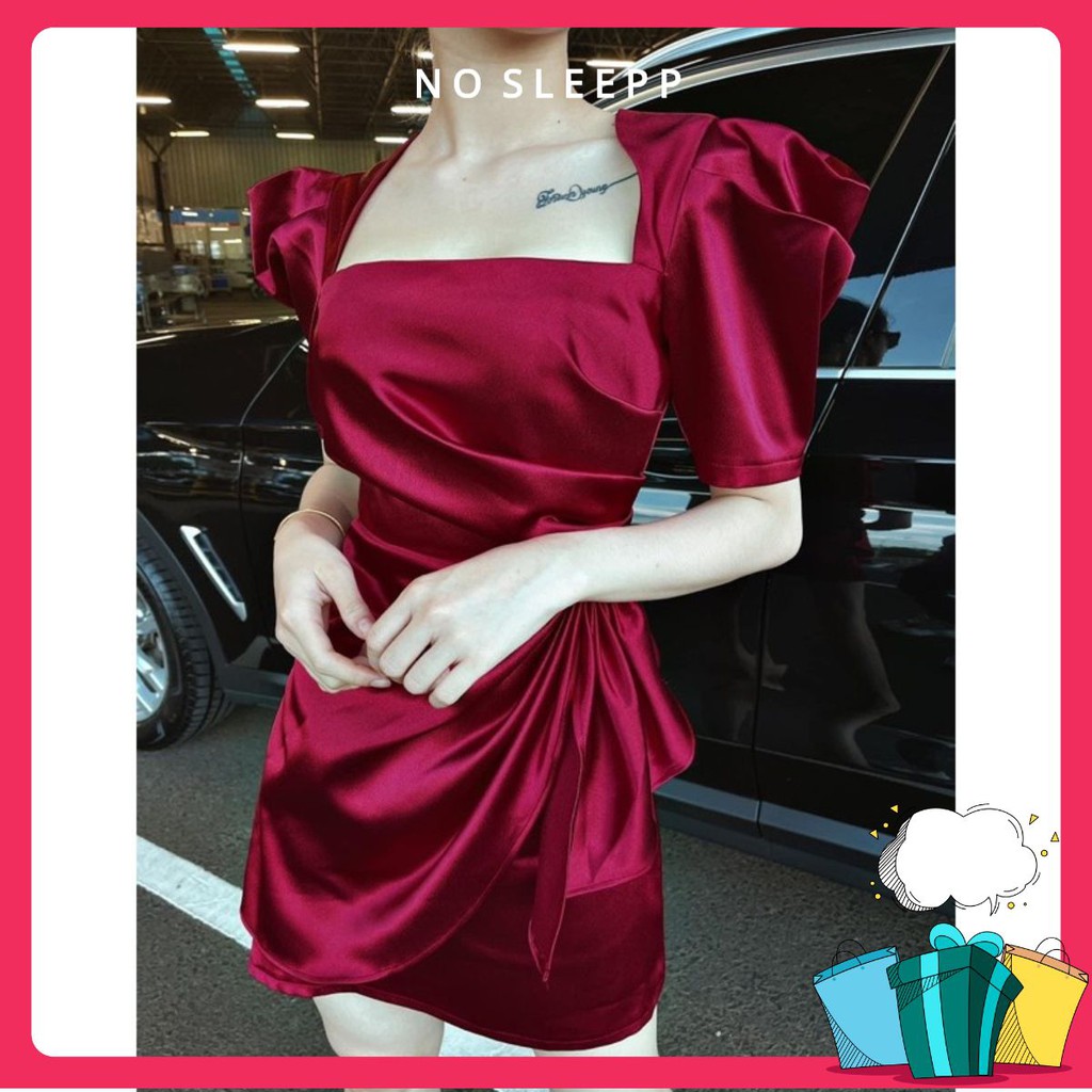 Đầm dự tiệc nữ siêu hot form chuẩn tôn dáng thiết kế 2 lớp có lót toàn thân