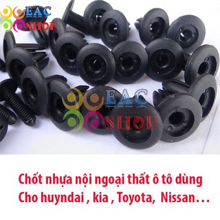 CHỐT NHỰA Ô TÔ, LỞ NHỰA Ô TÔ , VÍT NHỰA Ô TÔ, ỐC NHỰA , ỐC NHỰA NỘI, NGOẠI THẤT MÃ SỐ :1007  BỘ 20 CÁI MÀU ĐEn